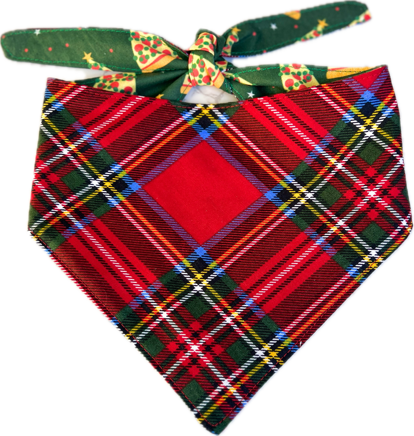 Christmas Pizza Trees Reversible Dog Bandana