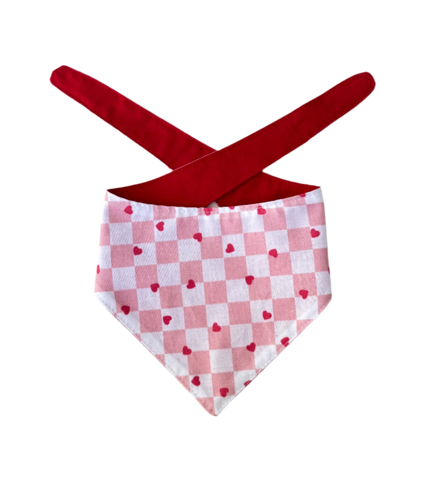 Checkered Hearts Dog Bandana