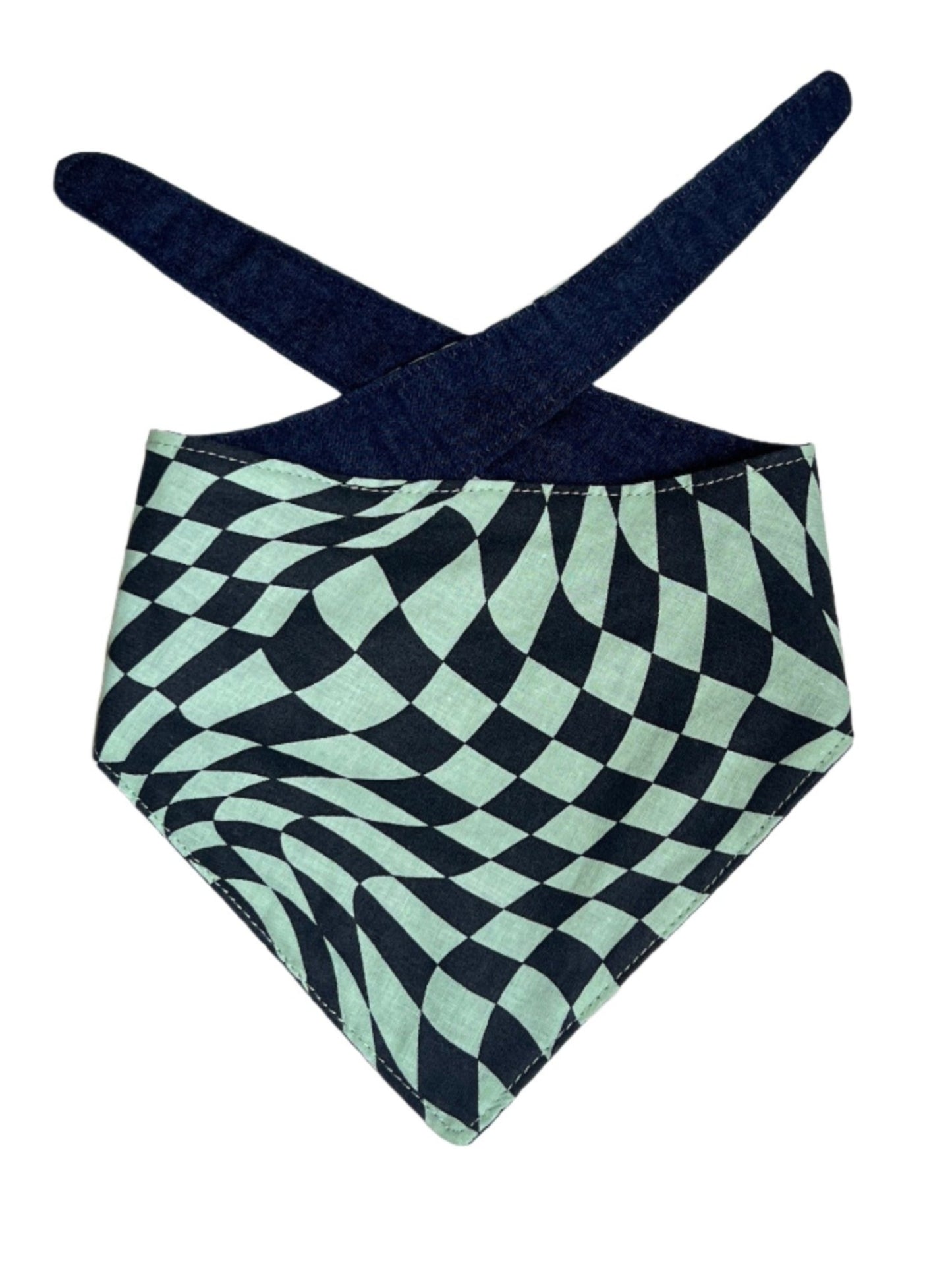 Mint Checks Dog Bandana